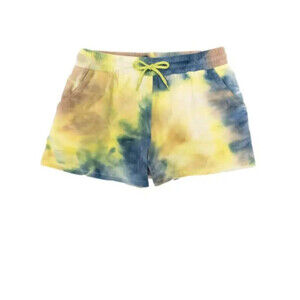 Freshman Kids' Velour Shorts In Blue Sun Tie-Dye Size L 10-12